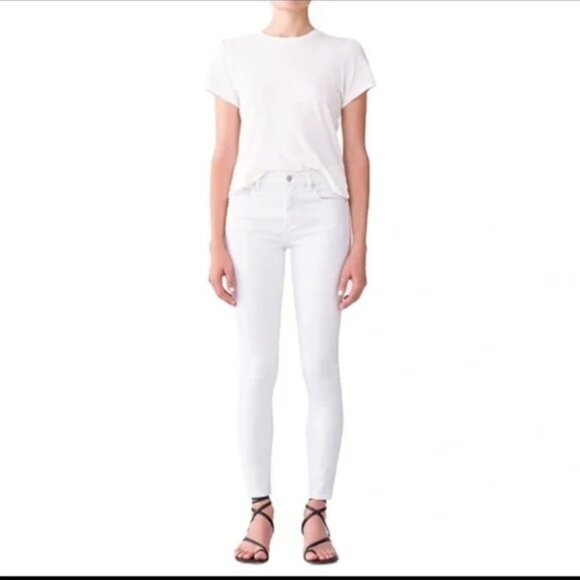 AGOLDE Sophie Mid Rise Skinny Ankle Jean white - Picture 1 of 6
